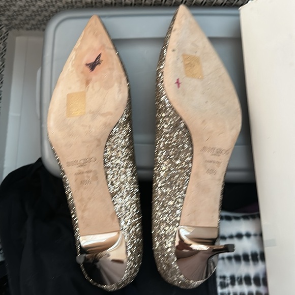 JIMMY CHOO  Size 40.5 US 10.5 gold sequin - Picture 2 of 4